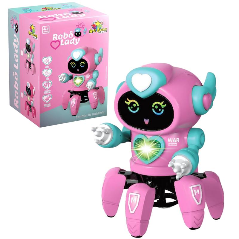 Robô Lady Face Digital Infantil Dançante Som Luz Menina - Art